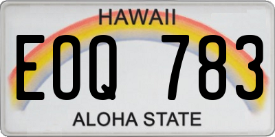 HI license plate EOQ783