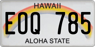 HI license plate EOQ785