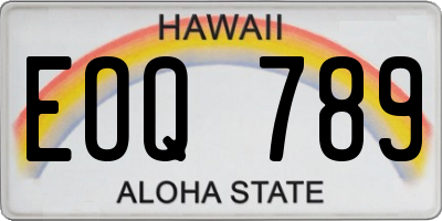 HI license plate EOQ789