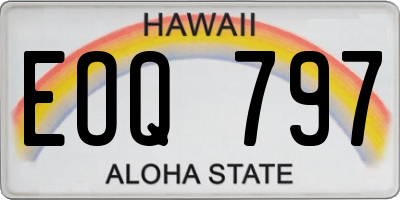 HI license plate EOQ797