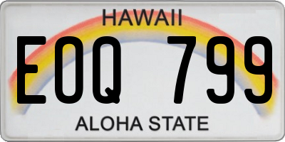 HI license plate EOQ799