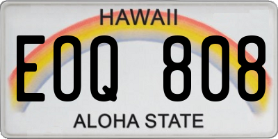 HI license plate EOQ808