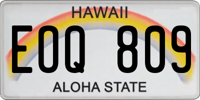 HI license plate EOQ809