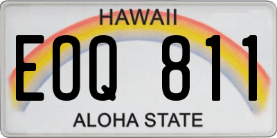 HI license plate EOQ811