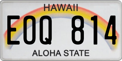 HI license plate EOQ814