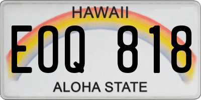 HI license plate EOQ818
