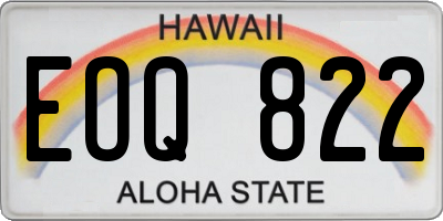 HI license plate EOQ822