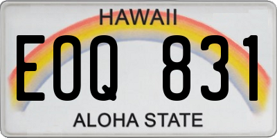 HI license plate EOQ831
