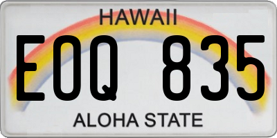 HI license plate EOQ835