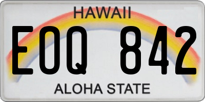 HI license plate EOQ842
