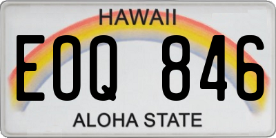 HI license plate EOQ846