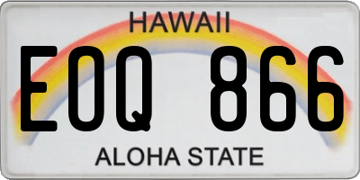 HI license plate EOQ866