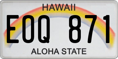 HI license plate EOQ871