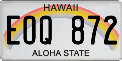 HI license plate EOQ872