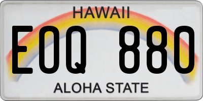 HI license plate EOQ880