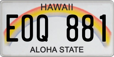 HI license plate EOQ881