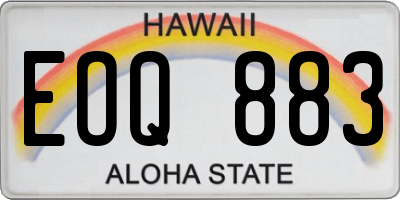 HI license plate EOQ883