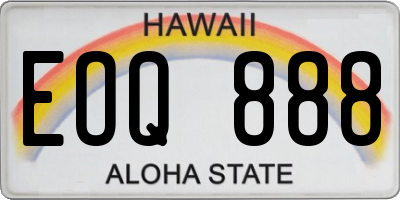 HI license plate EOQ888
