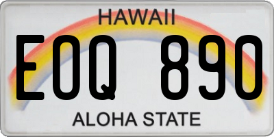 HI license plate EOQ890