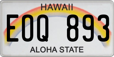HI license plate EOQ893