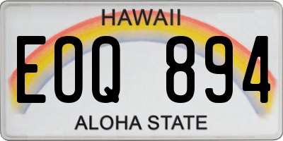 HI license plate EOQ894