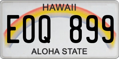 HI license plate EOQ899