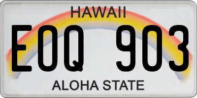 HI license plate EOQ903