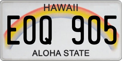 HI license plate EOQ905