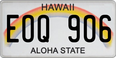 HI license plate EOQ906