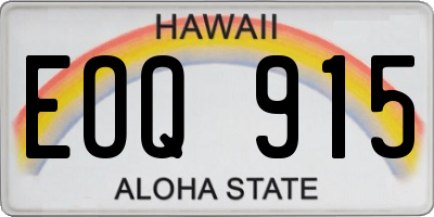 HI license plate EOQ915