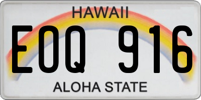 HI license plate EOQ916