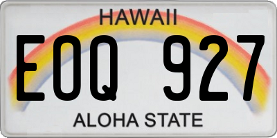 HI license plate EOQ927