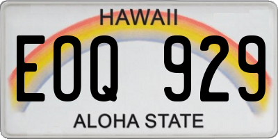 HI license plate EOQ929