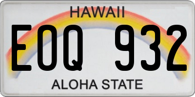 HI license plate EOQ932