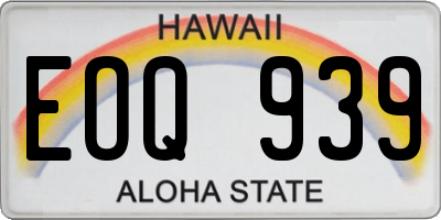 HI license plate EOQ939
