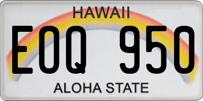 HI license plate EOQ950