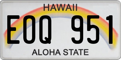 HI license plate EOQ951