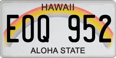HI license plate EOQ952