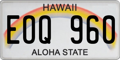 HI license plate EOQ960