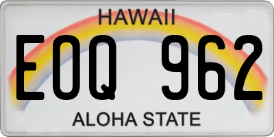HI license plate EOQ962