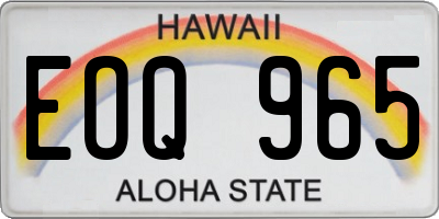 HI license plate EOQ965