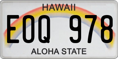 HI license plate EOQ978