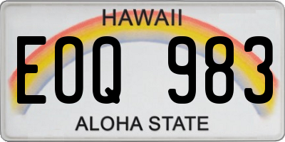HI license plate EOQ983