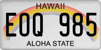 HI license plate EOQ985
