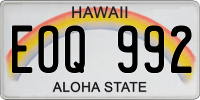 HI license plate EOQ992