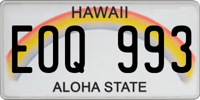 HI license plate EOQ993