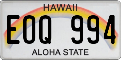 HI license plate EOQ994