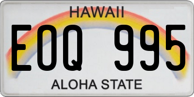 HI license plate EOQ995
