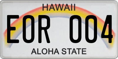 HI license plate EOR004