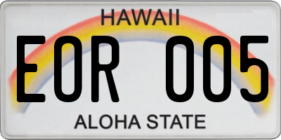 HI license plate EOR005